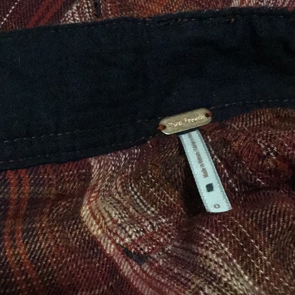 NWT Free People size 0 Birch wide-leg plaid twill - Picture 6 of 8